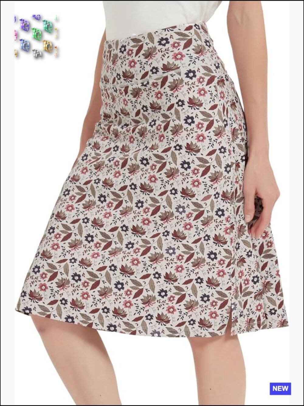 24-Inch Skort with Pockets Modest Midi Knee Length Athletic Skirt Relaxed Fit